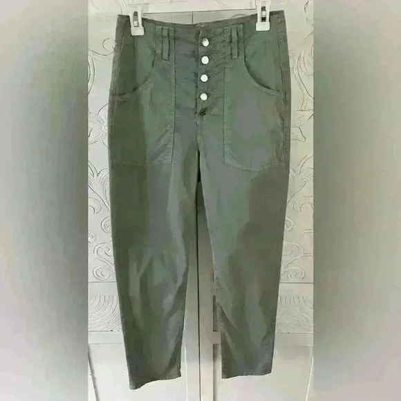 Veronica Beard Arya Cargo Pants Women’s Size 27/4 Light Sage Green Button Fly - Picture 8 of 17